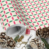 Red Green Geometric Christmas Red mit Caramel Piec Geschenkpapier