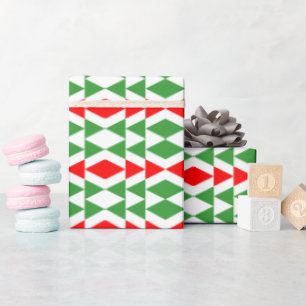 Red Green Geometric Geschenkpapier