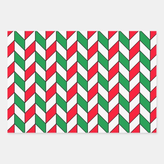 Red Green Geometric Muster Geschenkpapier Set (Vorderseite 3)