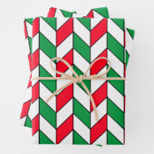 Red Green Geometric Muster Geschenkpapier Set (Beispiel)