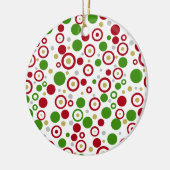 Red Green Geometric Name Two Side Keramik Ornament (Links)