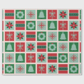 Red Green Geometric Style in Weihnachten Geschenkpapier (Flach)
