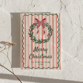 Red Green Gezeichnet Wreath Bow Weihnachten Non-Fo