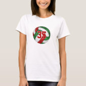 Red Green Girls Volleyball Team Farben T-Shirt (Vorderseite)