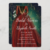 Red Green Glam Holiday Dress Brautparty Einladung (Vorne/Hinten)