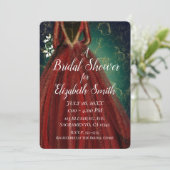 Red Green Glam Holiday Dress Brautparty Einladung (Stehend Vorderseite)