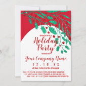 Red Green Glitzer Holly and Ivy Corporate Holiday Einladung (Vorderseite)