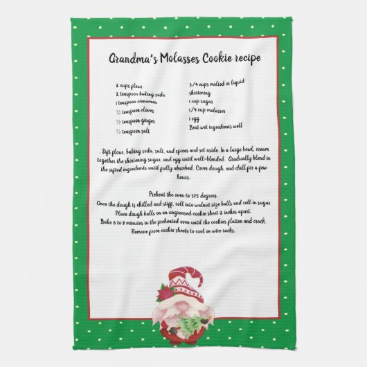 Red Green Gnome Weihnachtsbaum Rezept Keepsake Geschirrtuch (Vertikal)
