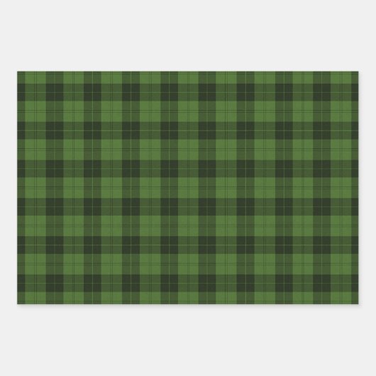 Red Green Gold Buffalo Karierter Karo Tartan Patte Geschenkpapier Set (Vorderseite 2)