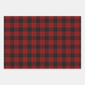 Red Green Gold Buffalo Karierter Karo Tartan Patte Geschenkpapier Set (Vorderseite)