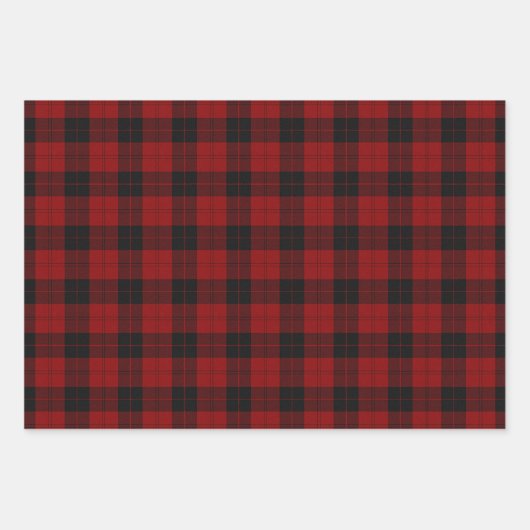 Red Green Gold Buffalo Karierter Karo Tartan Patte Geschenkpapier Set (Vorderseite)