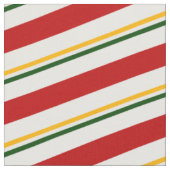 Red Green & Gold Candy Cane Streifen Stoff (Nahaufnahme)