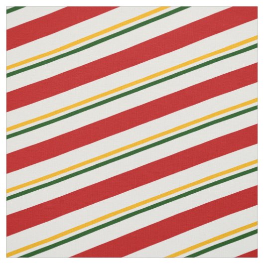 Red Green & Gold Candy Cane Streifen Stoff (Muster)
