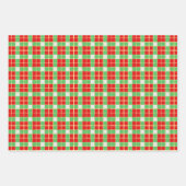 Red Green & Gold Checkered Muster Geschenkpapier Set (Vorderseite 3)