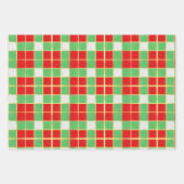 Red Green & Gold Checkered Muster Geschenkpapier Set (Vorderseite 2)