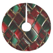 RED GREEN & GOLD CHRISTMAS KARIERTE PATTER POLYESTER WEIHNACHTSBAUMDECKE (Vorderseite)