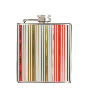 RED GREEN GOLD CHRISTMAS STRIPES FLACHMANN