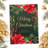 Red Green Gold Elegant Frohe Weihnachten