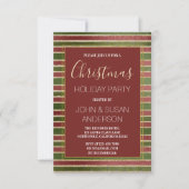 Red Green - Gold Foil Weihnachtsfeier Party Einlad Einladung (Vorderseite)