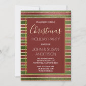 Red Green - Gold Foil Weihnachtsfeier Party Einlad Einladung (Vorderseite)