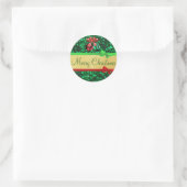 Red Green Gold Frohe Weihnachtsbows Stickers (Tasche)
