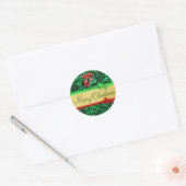 Red Green Gold Frohe Weihnachtsbows Stickers (Umschlag)