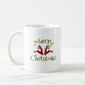 Red Green Gold Frohe Weihnachtsmann Rentier Kaffeetasse (Links)