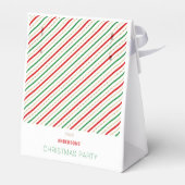 Red Green Gold Frohe Weihnachtsmuster Geschenkschachtel (Rückseite)