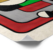 Red Green & Gold Geometric Abstrakt Poster (Ecke)