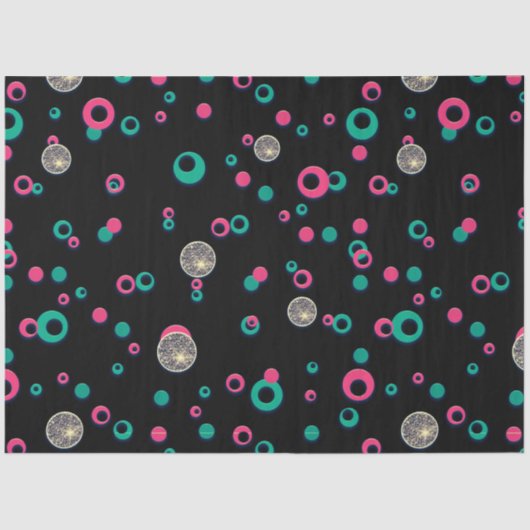 Red Green Gold Glitzer Polka Dots Christmas Seidenpapier (Vorderseite)