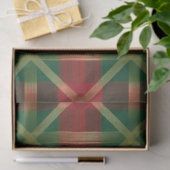 RED GREEN GOLD HOLIDAY CHRISTMAS PLAID PATTERN SEIDENPAPIER (Geschenk)