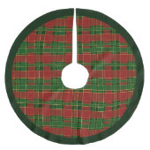 Red Green Gold Karierte Patchage Polyester Weihnachtsbaumdecke (Vorderseite)