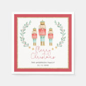 Red Green Gold Nutcracker Weihnachtsfeier Serviette (Vorderseite)
