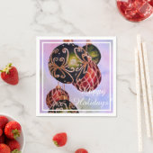 Red Green Gold Ornaments Weihnachts-Party Serviette (Beispiel)