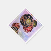 Red Green Gold Ornaments Weihnachts-Party Serviette (Ecke)