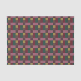 Red Green Gold Pink Brown Color Block Seidenpapier