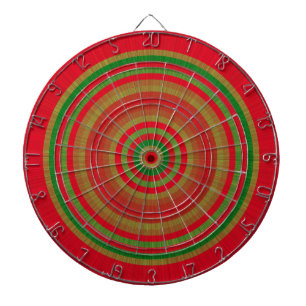 Red Green Gold Rings Dartscheibe