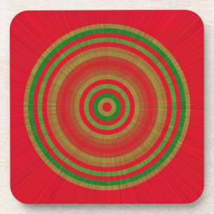 Red Green Gold Rings Getränkeuntersetzer