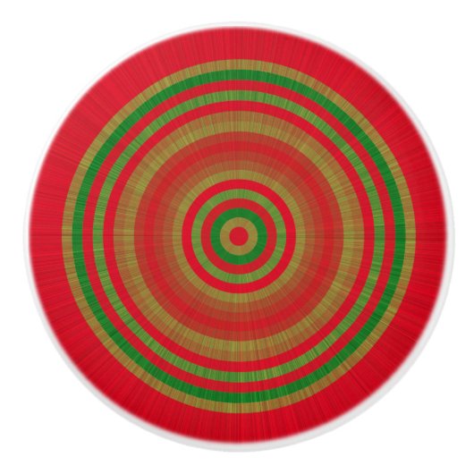 Red Green Gold Rings Keramikknauf (Vorderseite)
