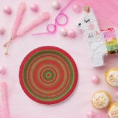Red Green Gold Rings Pappteller (Party)