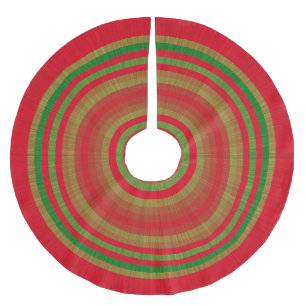 Red Green Gold Rings Polyester Weihnachtsbaumdecke