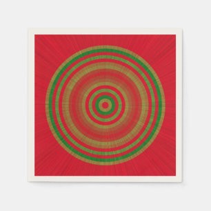 Red Green Gold Rings Serviette