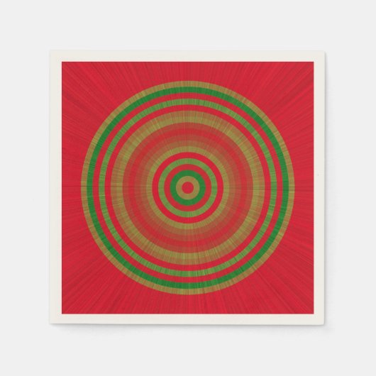 Red Green Gold Rings Serviette (Vorderseite)