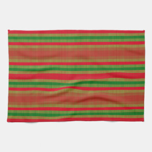Red Green Gold Streifen Geschirrtuch