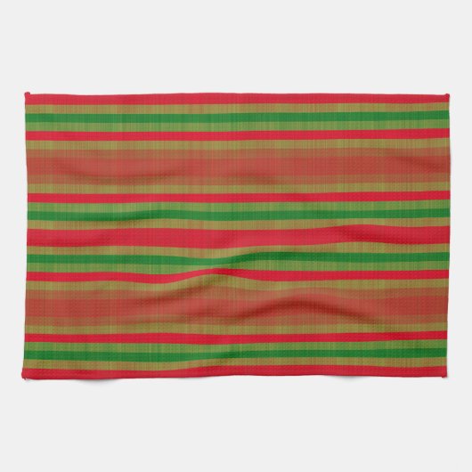 Red Green Gold Streifen Geschirrtuch (Horizontal)