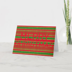 Red Green Gold Streifen - personalisierbar Feiertagskarte