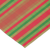 Red Green Gold Streifen Tischdecke (Schrägansicht)