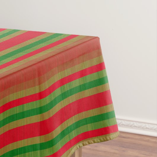 Red Green Gold Streifen Tischdecke (Beispiel)