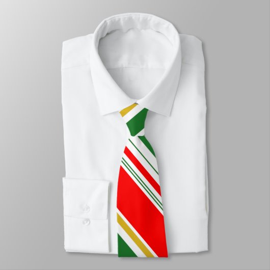Red Green Gold Strick Ugly Christmas Neck Tie Krawatte (Gebunden)