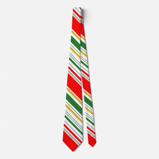 Red Green Gold Strick Ugly Christmas Neck Tie Krawatte (Vorderseite)